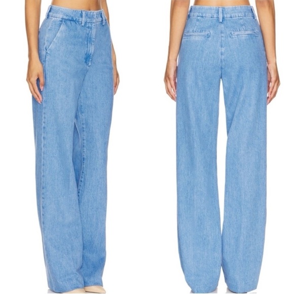 NWT Favorite Daughter The Fiona Denim Trouser Jeans in Seaport - Picture 12 of 12